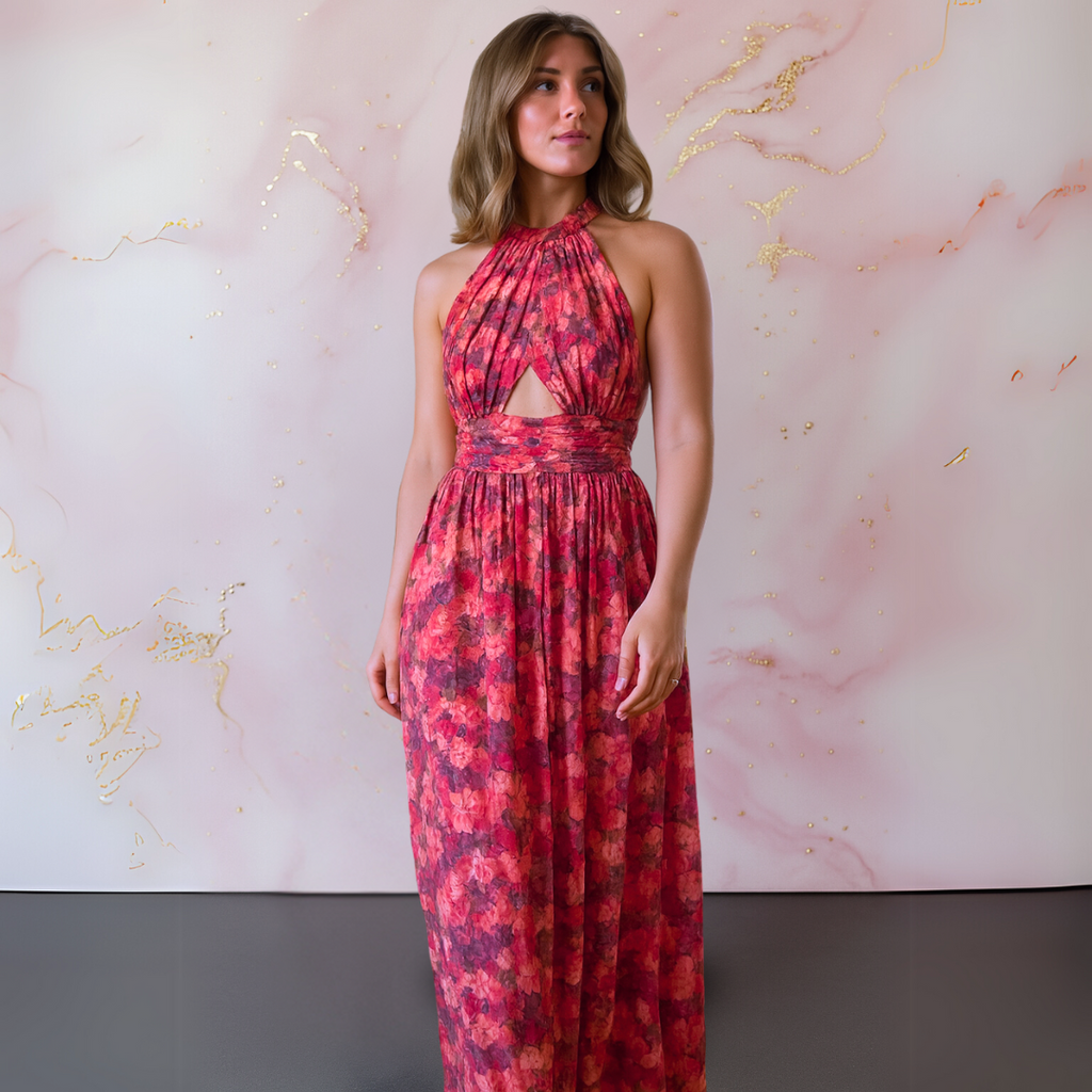 Vestido Gala Estampada Suprema