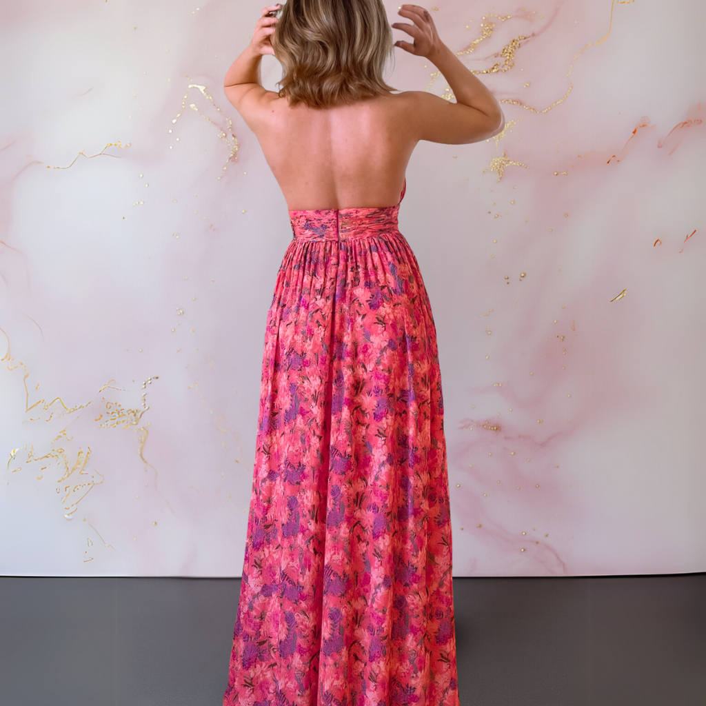 Vestido Gala Estampada Suprema