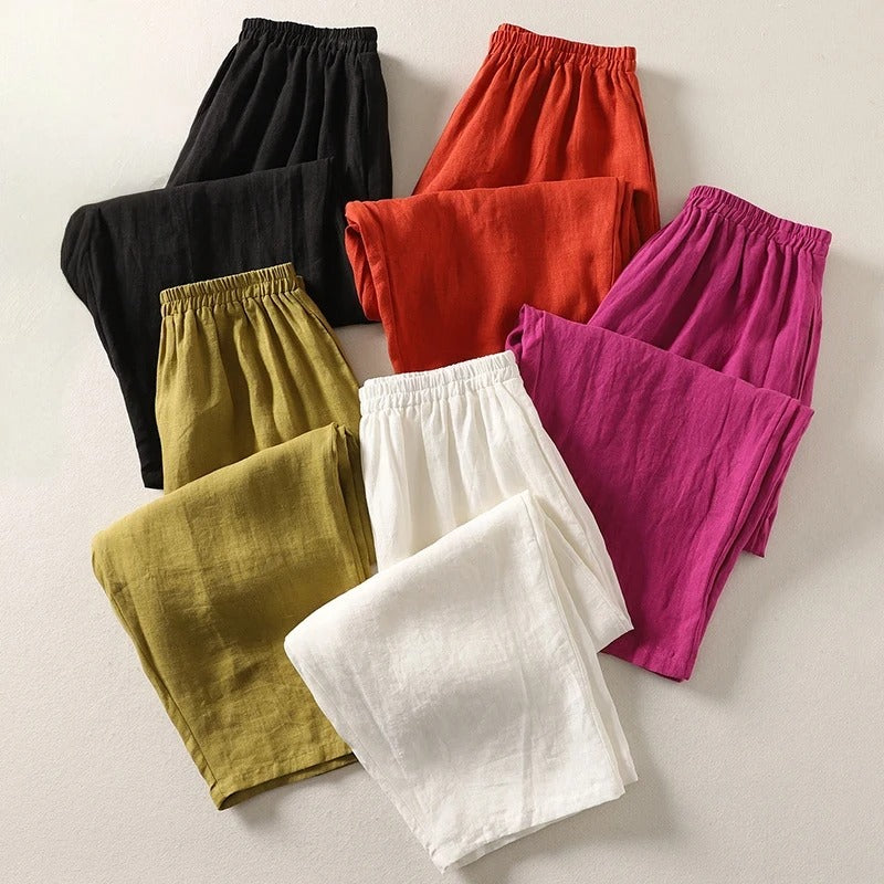 Amalia™ | Pantalón fluido de algodón y lino