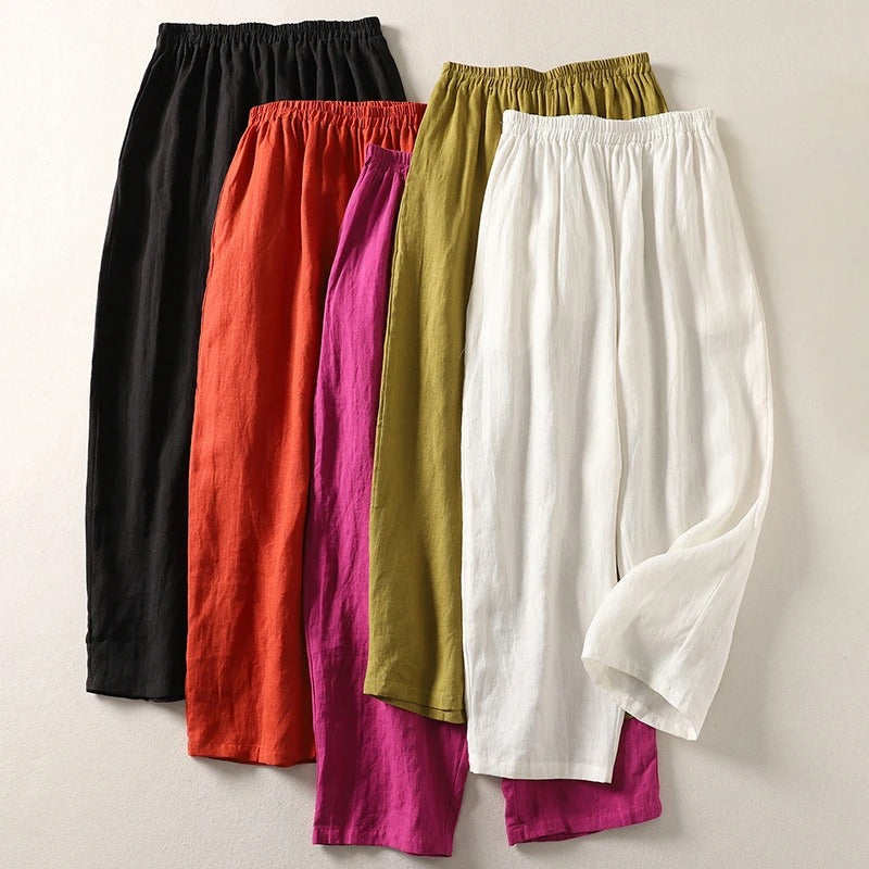Amalia™ | Pantalón fluido de algodón y lino