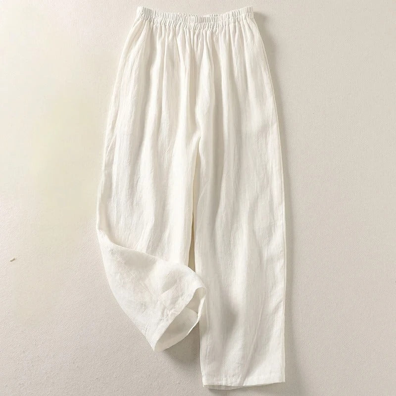 Amalia™ | Pantalón fluido de algodón y lino