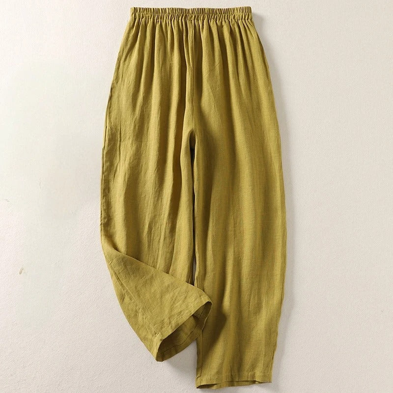 Amalia™ | Pantalón fluido de algodón y lino