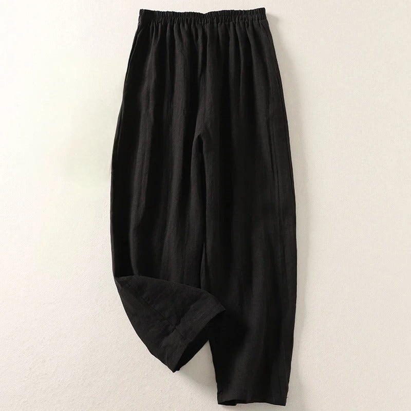 Amalia™ | Pantalón fluido de algodón y lino