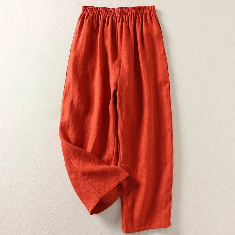 Amalia™ | Pantalón fluido de algodón y lino