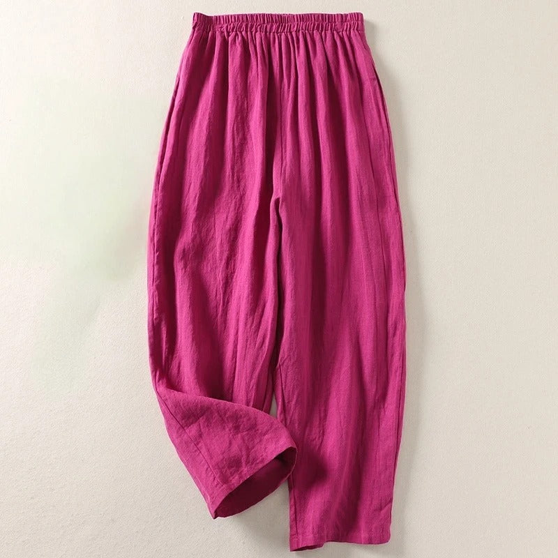 Amalia™ | Pantalón fluido de algodón y lino