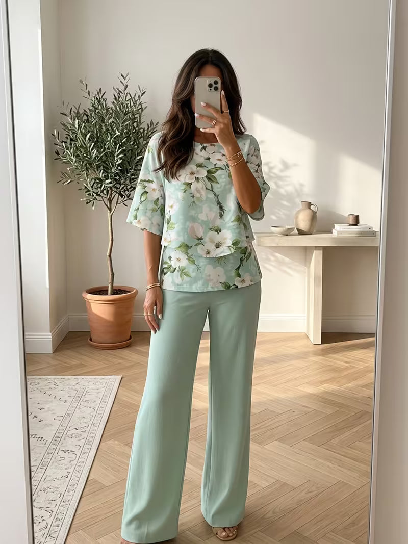 Conjunto Estampado Jardín de menta