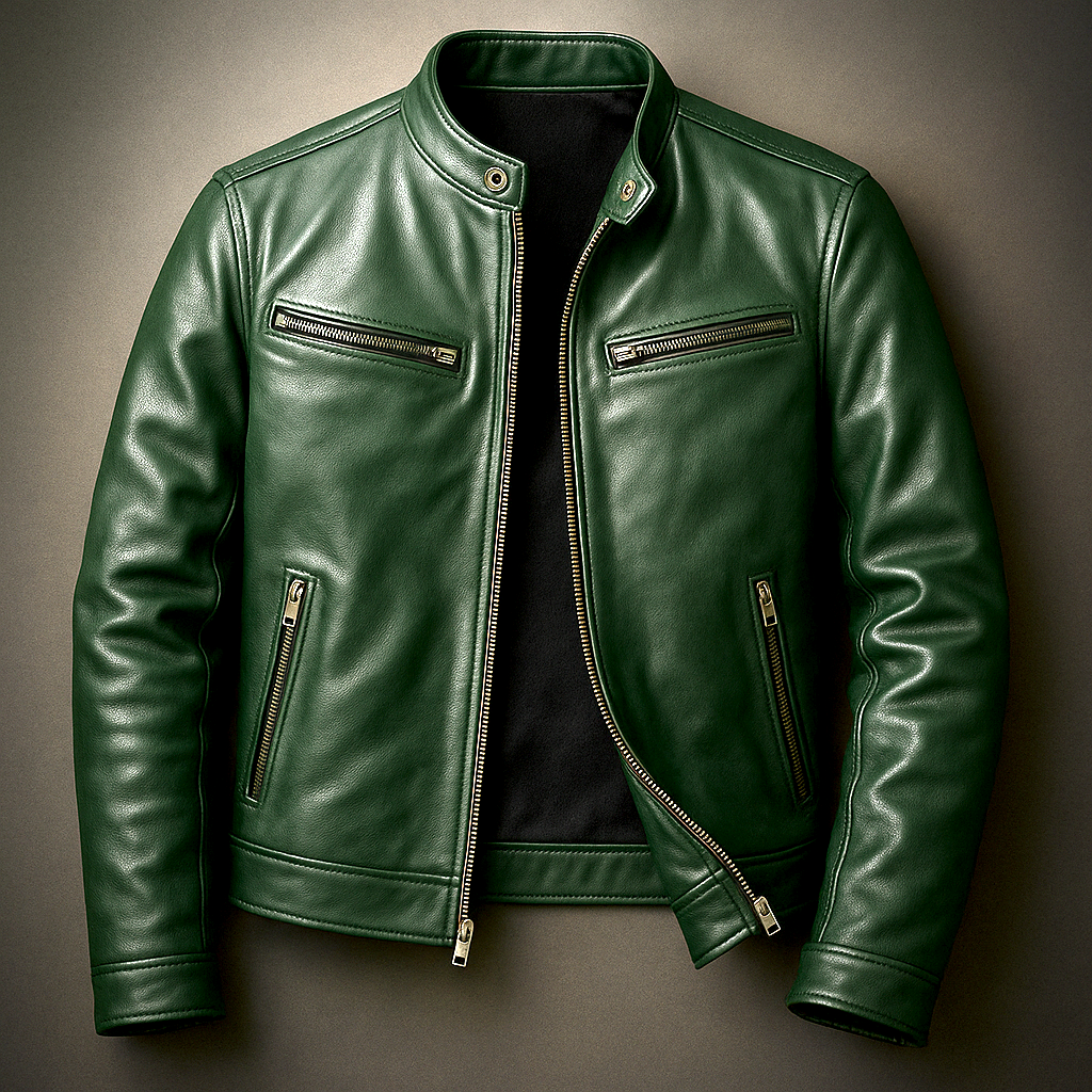 RECIO | Chaqueta vintage de piel con cremallera