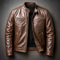 RECIO | Chaqueta vintage de piel con cremallera