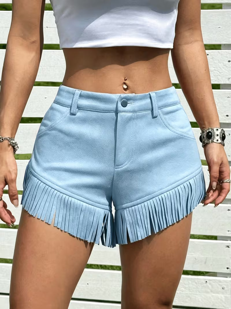 Shorts "Boho-Edge" con Flecos