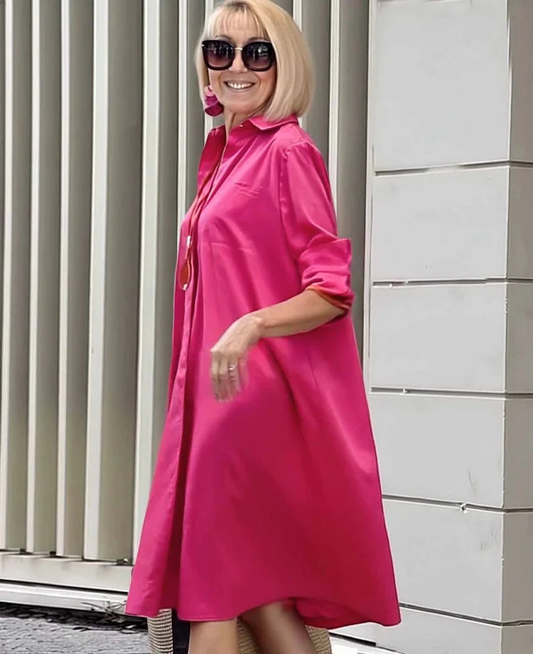 Vestido Camisero Vivid Pink