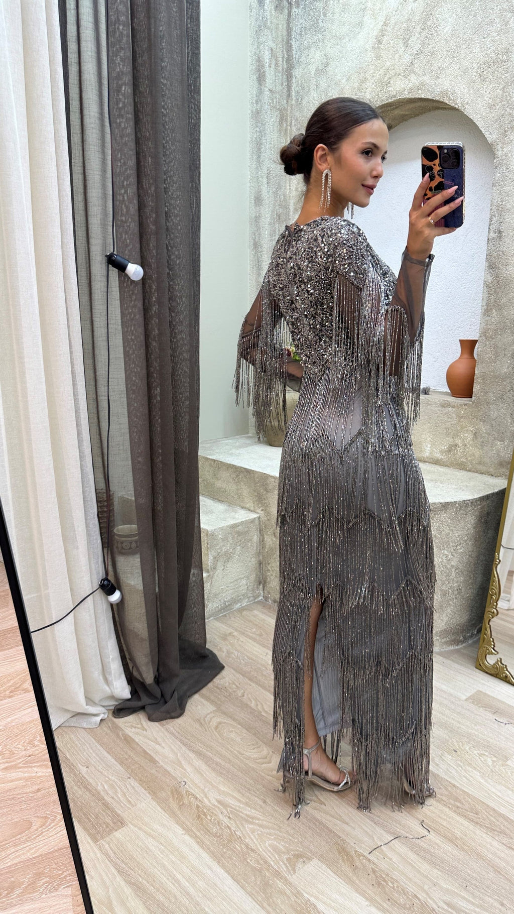 Vestido de Malla con Lentejuelas