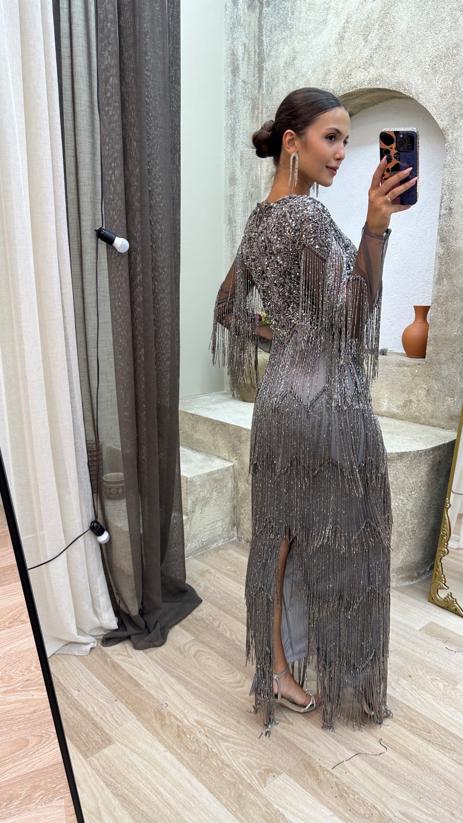 Vestido de Malla con Lentejuelas