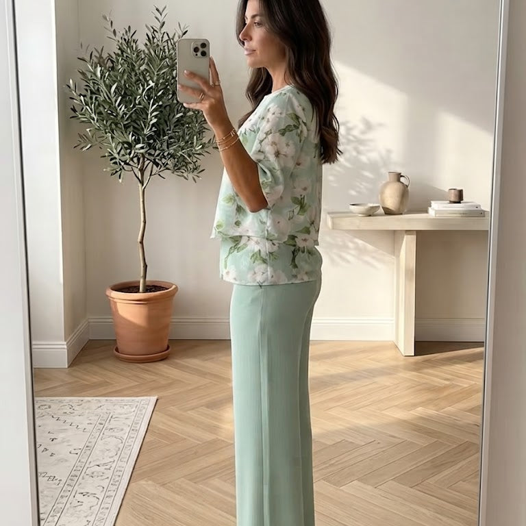 Conjunto Estampado Jardín de menta