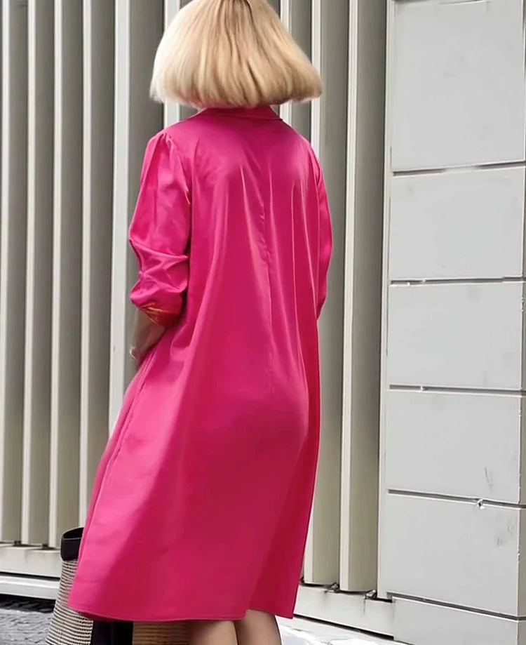 Vestido Camisero Vivid Pink