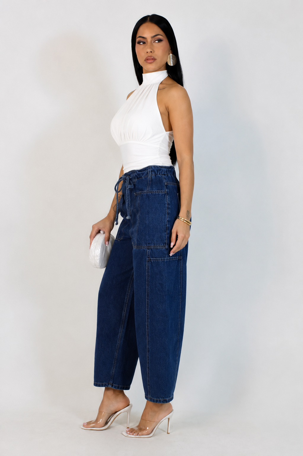 Jeans Relaxed Fit con Cordón