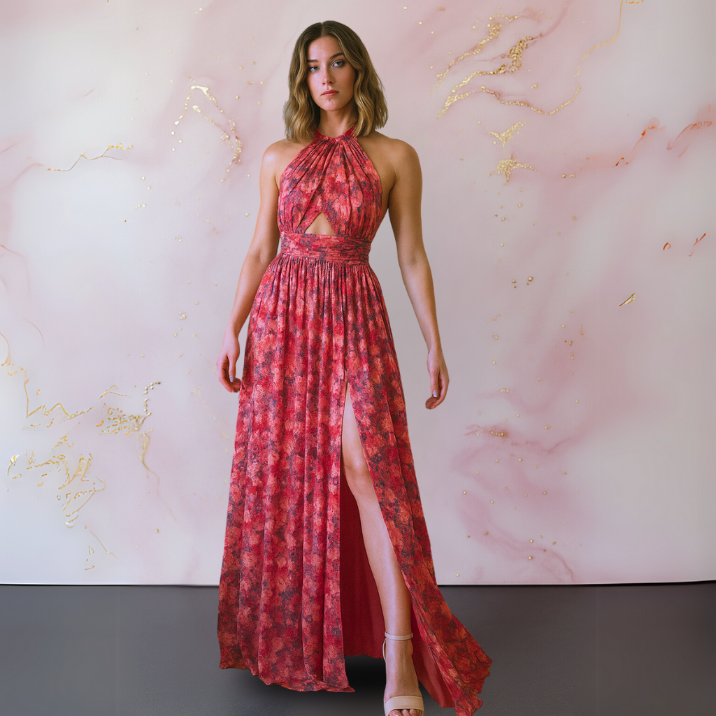 Vestido Gala Estampada Suprema