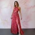Vestido Gala Estampada Suprema