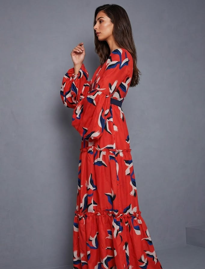 Maxi Vestido Estampado Gaviota