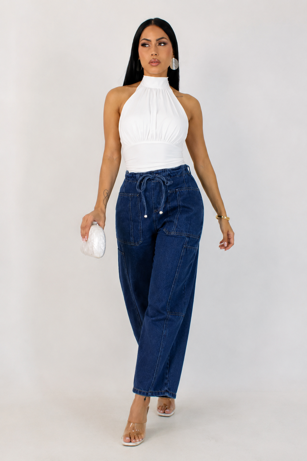 Jeans Relaxed Fit con Cordón