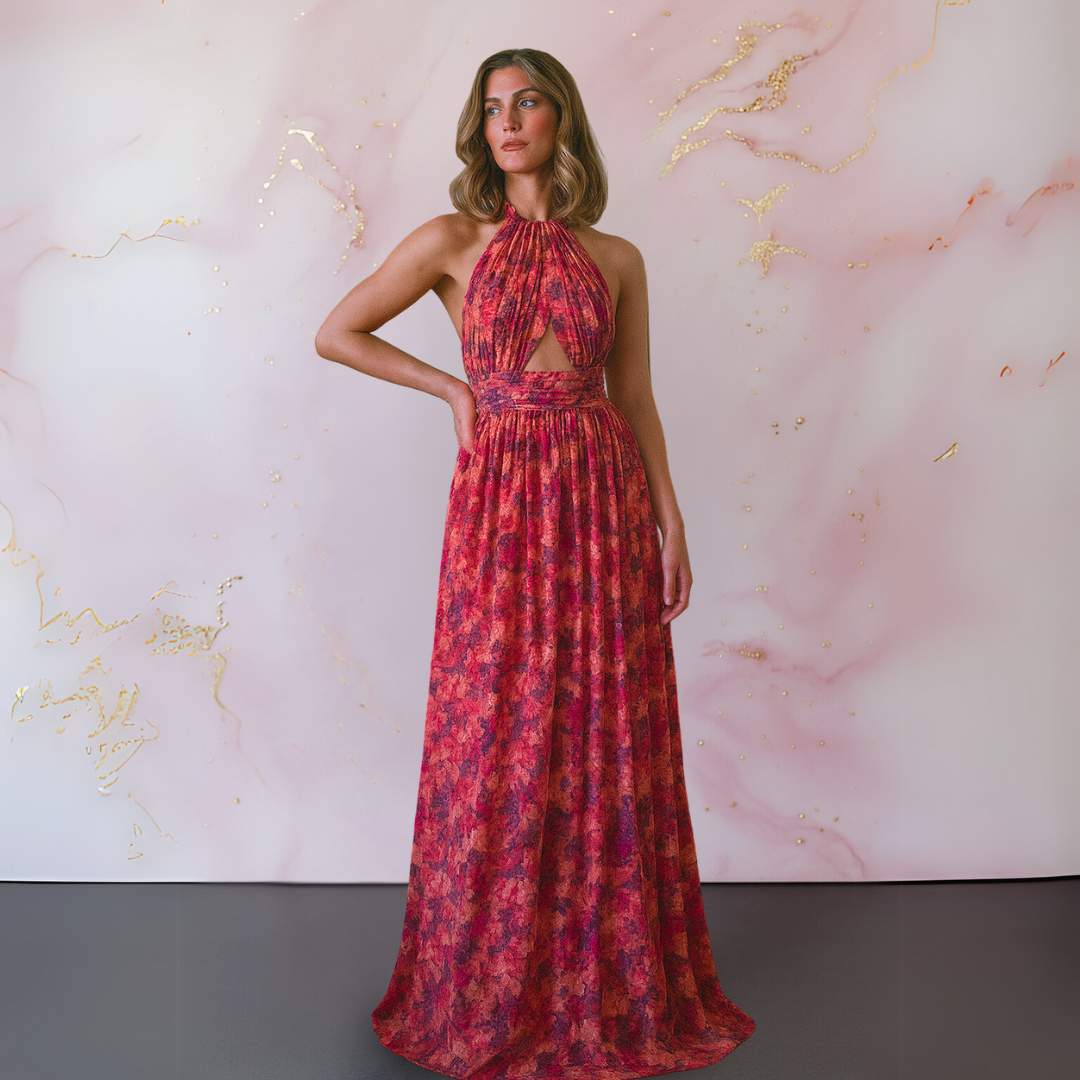 Vestido Gala Estampada Suprema