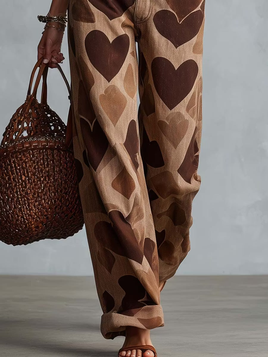 Pantalón Denim Love Print