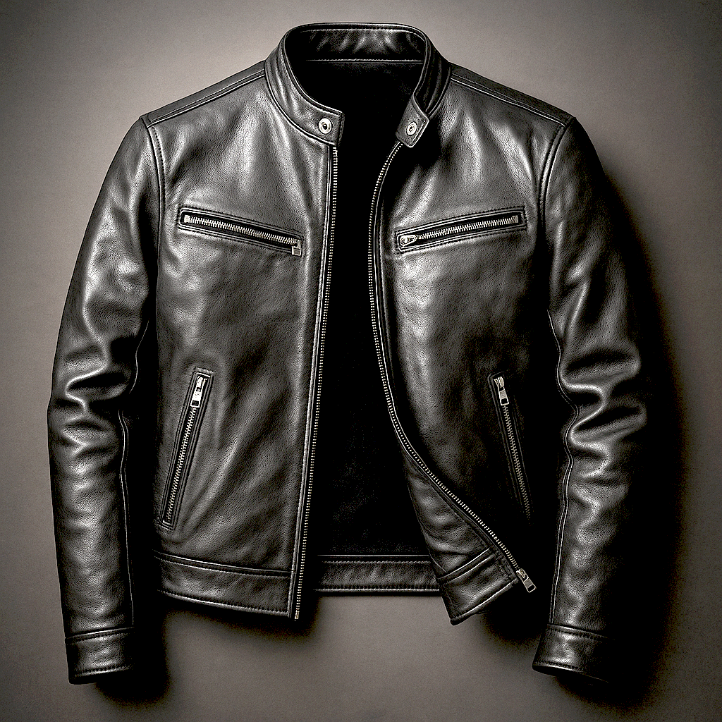 RECIO | Chaqueta vintage de piel con cremallera