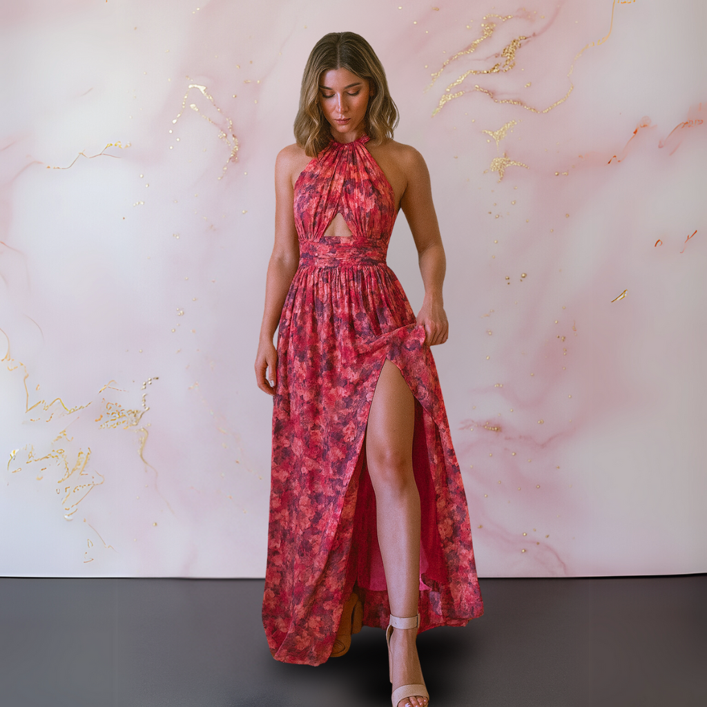 Vestido Gala Estampada Suprema