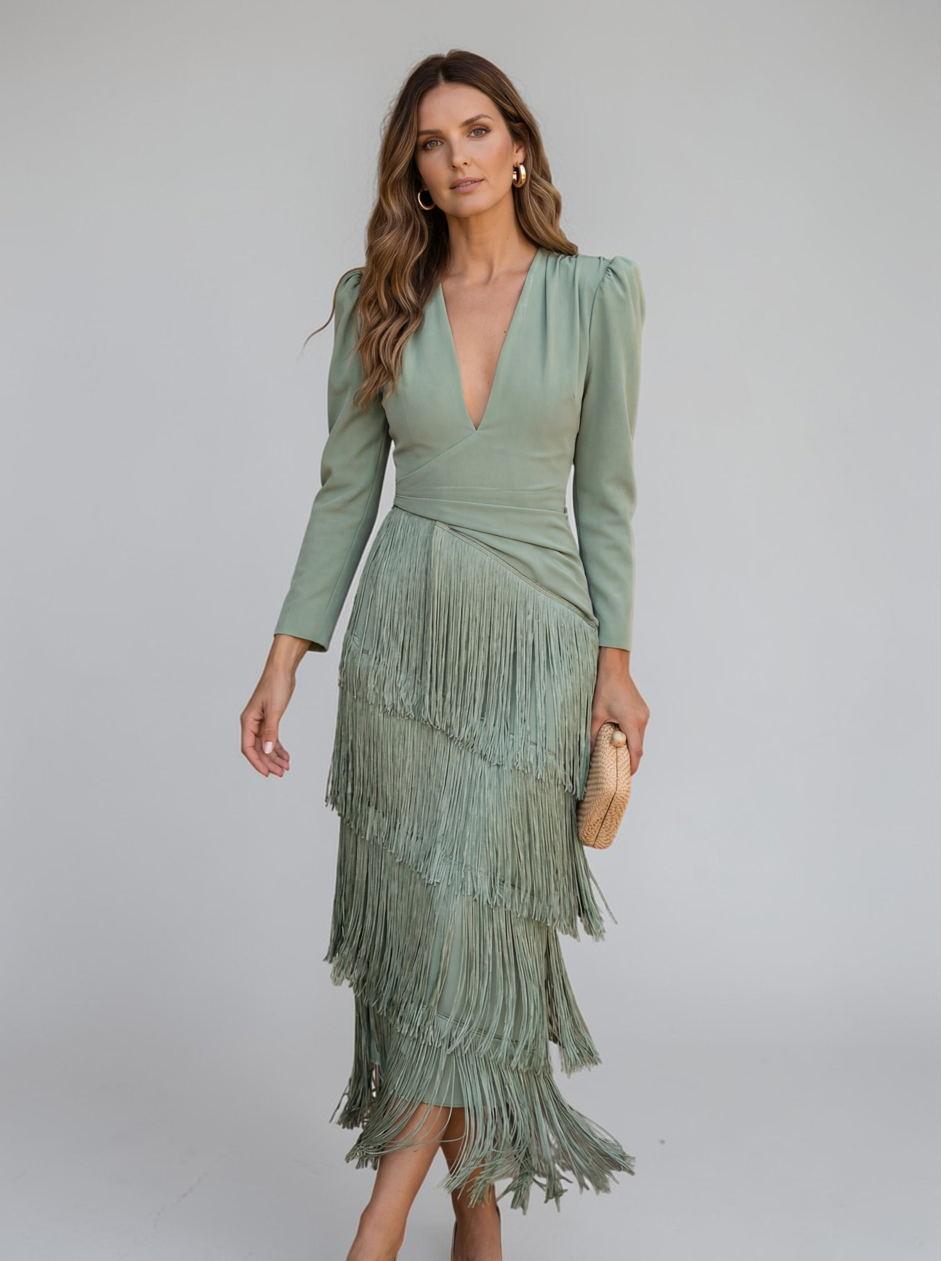 Vestido de Flecos Cacao Elegance