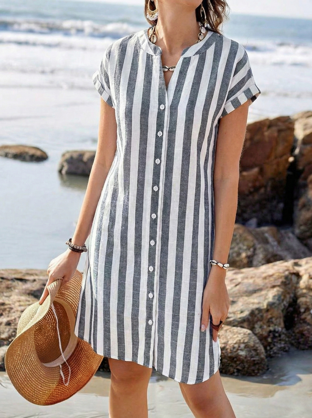 Serena/ Vestido Capri Rayado