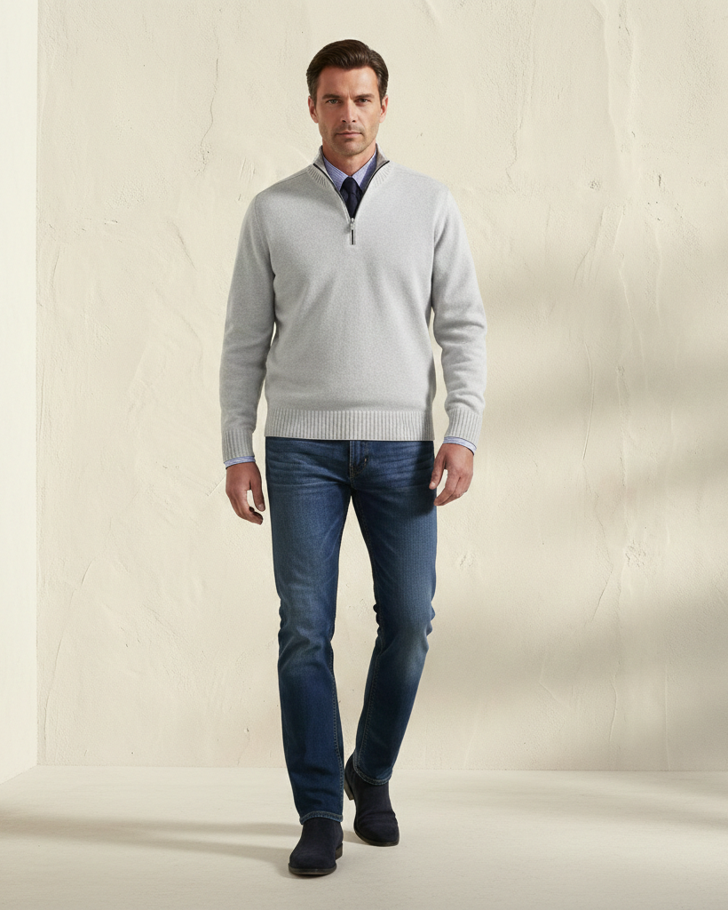 MORGAN | Jersey informal con media cremallera