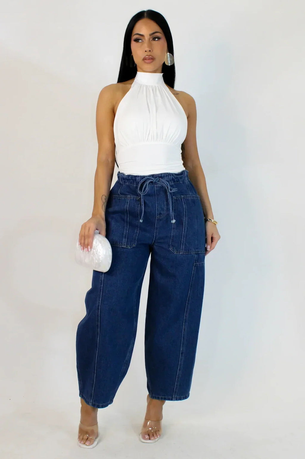 Jeans Relaxed Fit con Cordón