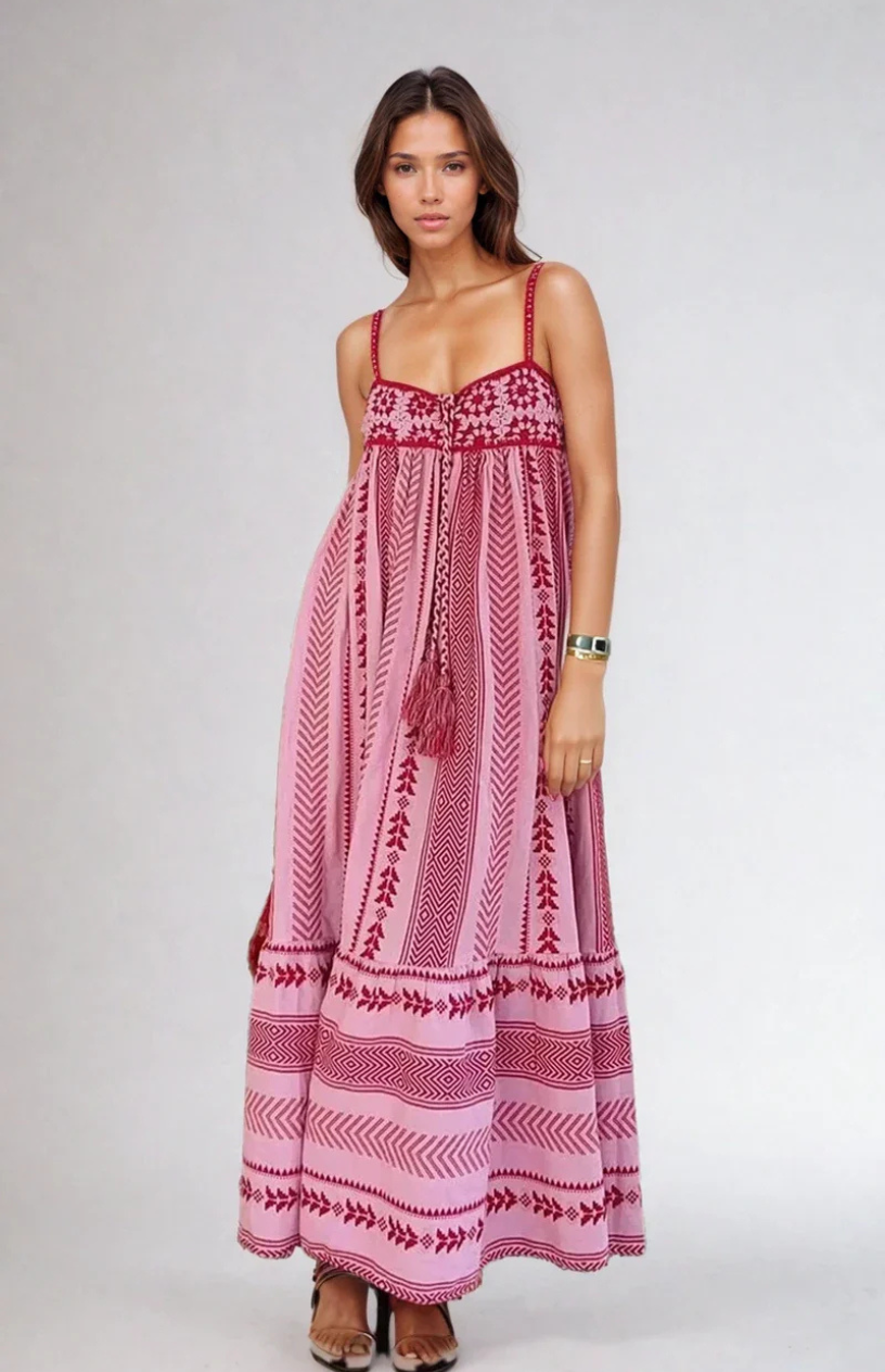 Itzamara /Vestido Maxi Boho Artesanal
