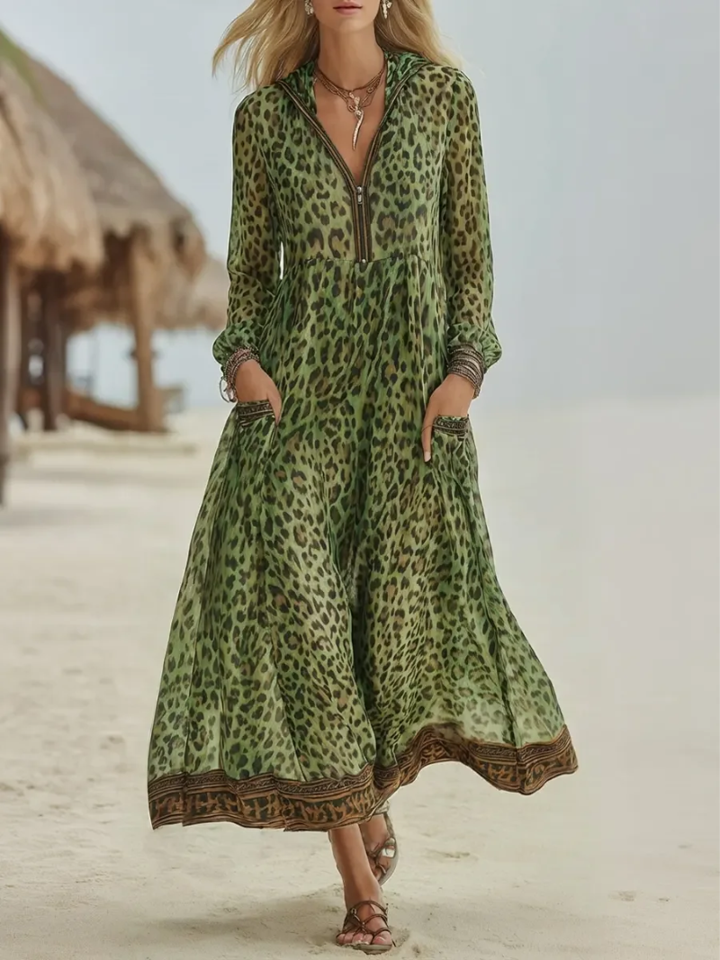 Maxi Vestido Luxe en Tonos Selva