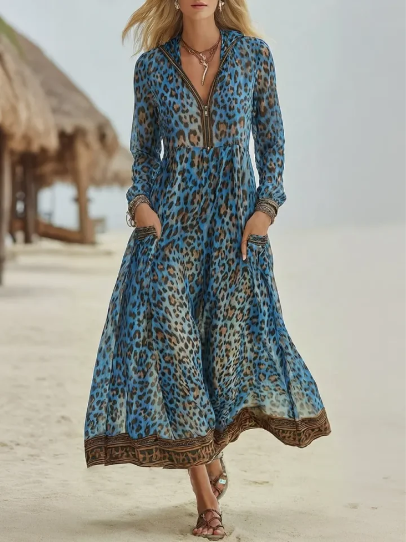 Maxi Vestido Luxe en Tonos Selva