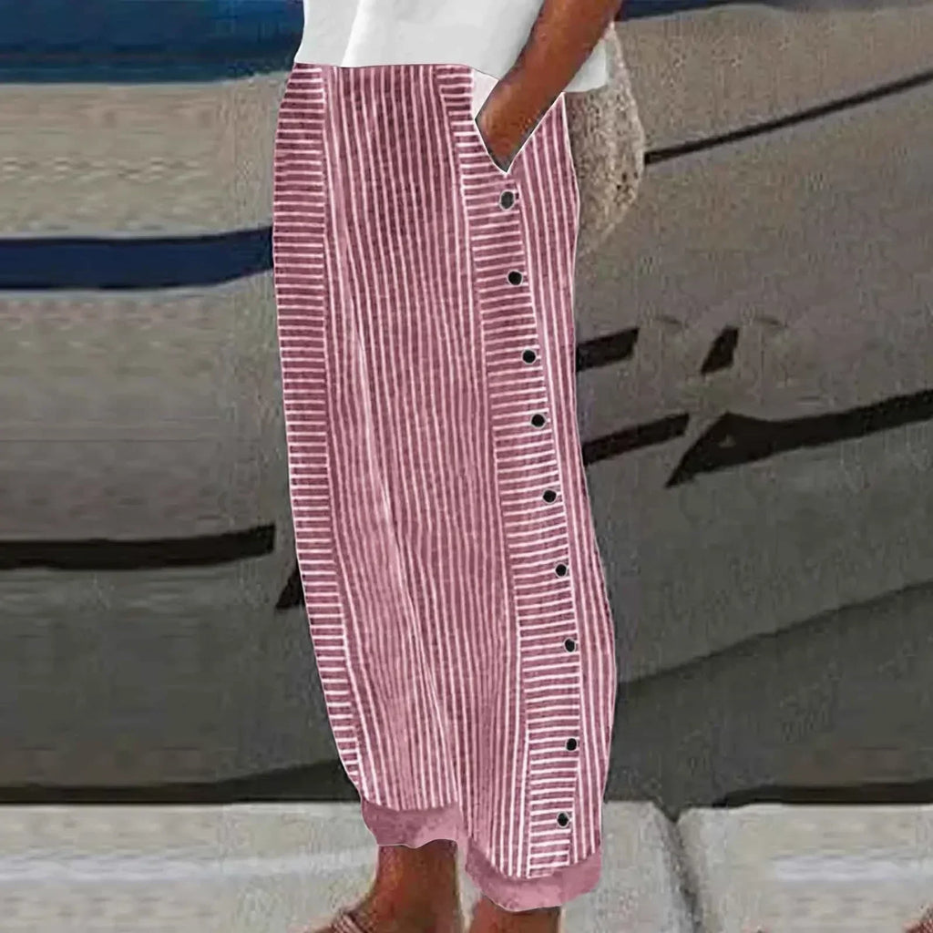 Costero | Pantalones de Botón Rayados