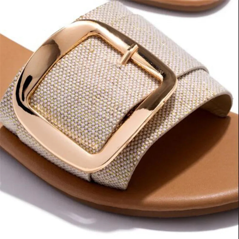 Sandalias Planas Elegant Buckle