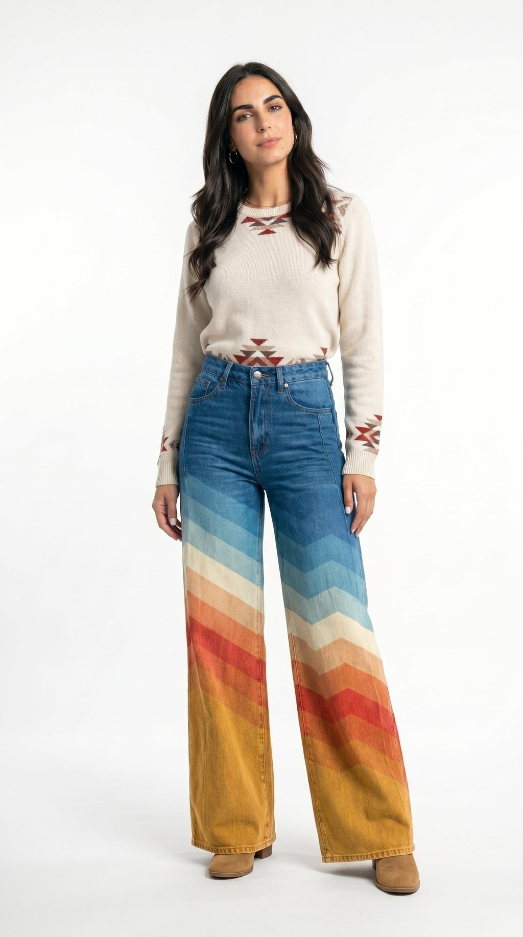 Léa | Pantalón elegante retro con diseño zigzag