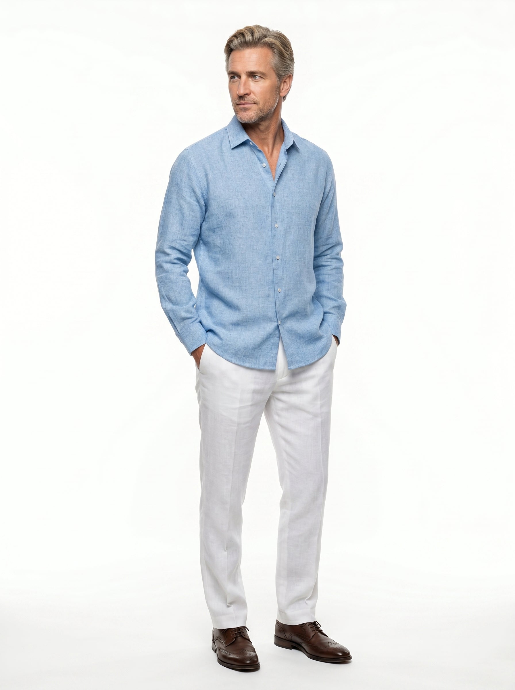 Camisa casual Giovanni Azul