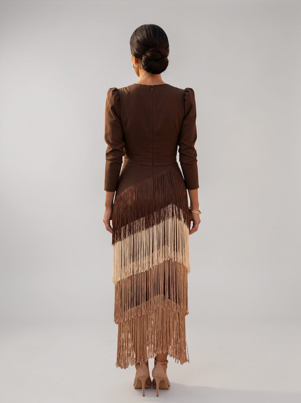Vestido de Flecos Cacao Elegance