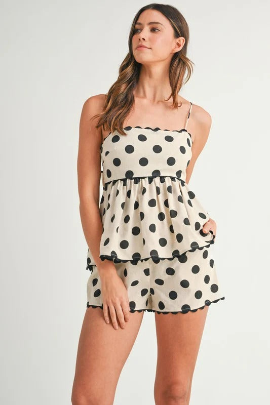 Eluney /Conjunto chic de lunares