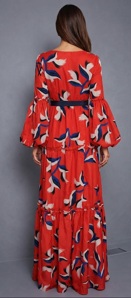 Maxi Vestido Estampado Gaviota