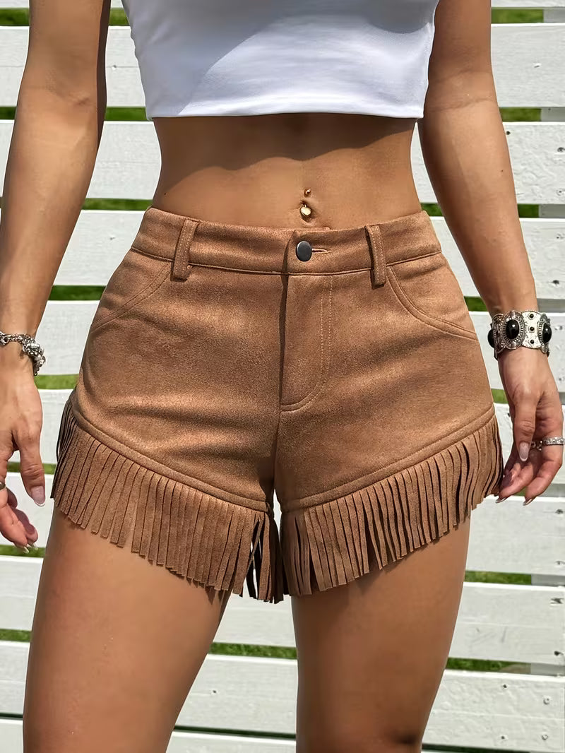 Shorts "Boho-Edge" con Flecos