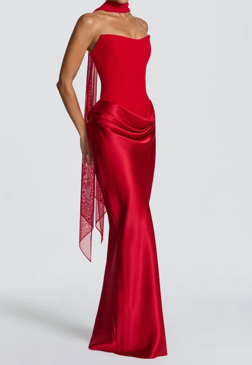 Vestido Gala Silueta Escarlata