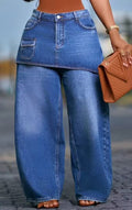 Jeans Efecto Falda-Pantalón