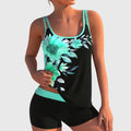 Flor – Tankini floral con short, efecto vientre plano