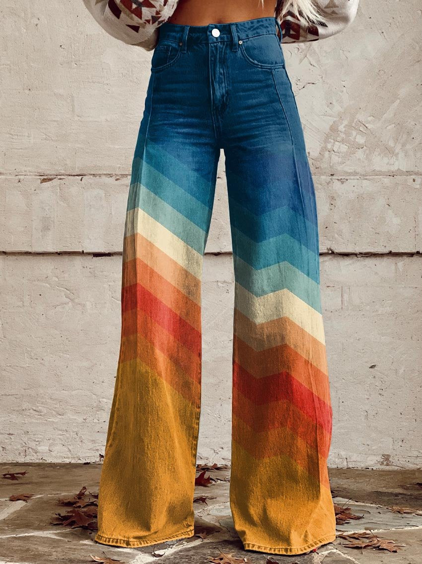 Léa | Pantalón elegante retro con diseño zigzag