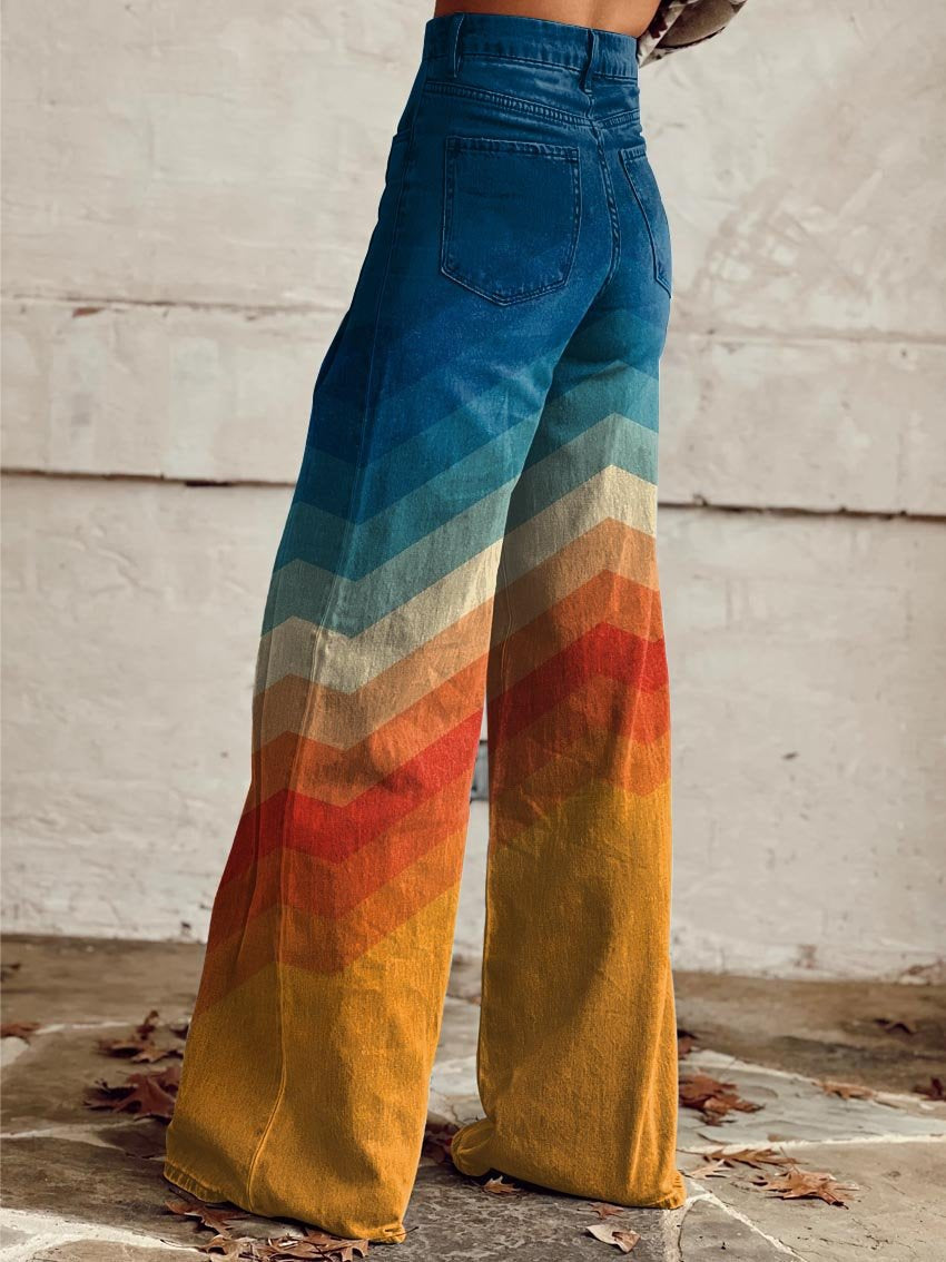 Léa | Pantalón elegante retro con diseño zigzag