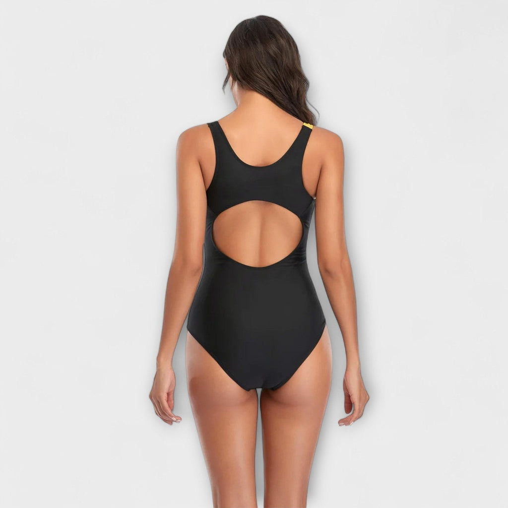 Traje de Baño de Una Pieza Deportivo con Corte en la Espalda
