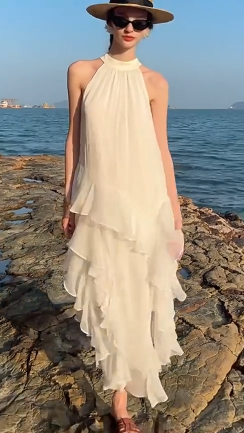 Vestido Chic Capas de Ola Narina