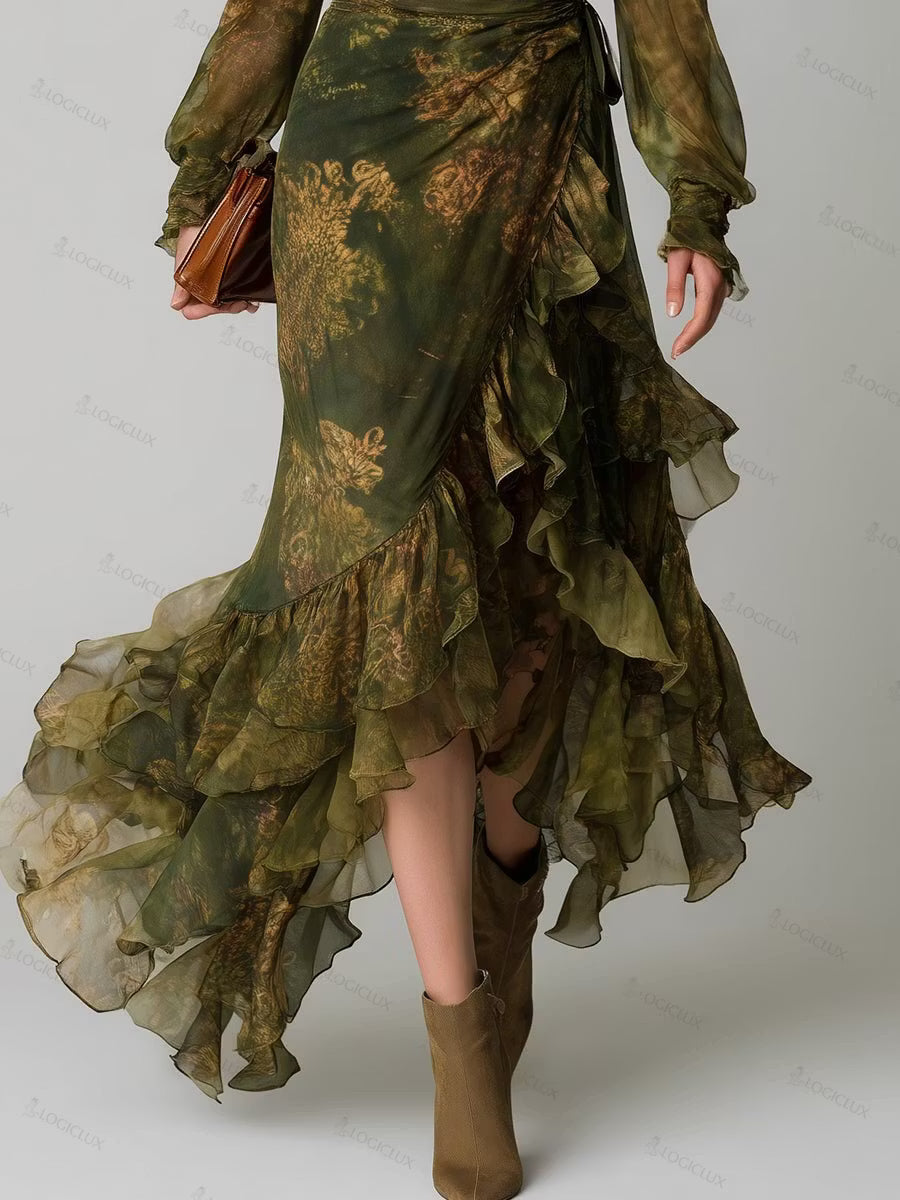 Vestido Elegante Envolvente Olive